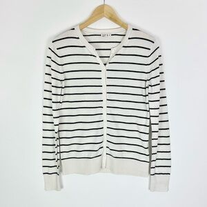 GAP Striped Cardigan Cream and Black Cotton Knit‎  Size Medium